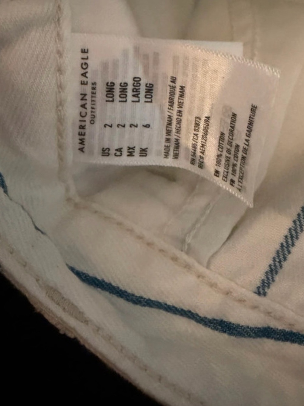 American Eagle Outfitters White Skirt with Blue Stripes - Picture 2 of 2